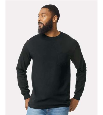 Gildan Unisex Ultra Cotton® Long Sleeve Pocket T-Shirt 2410