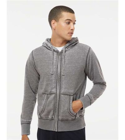 J. America Men's Vintage Zen Fleece Full-Zip Hooded Sweatshirt 8916