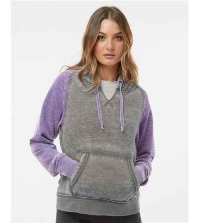 J. America Women's Zen Fleece Raglan Hooded Sweatshirt 8926