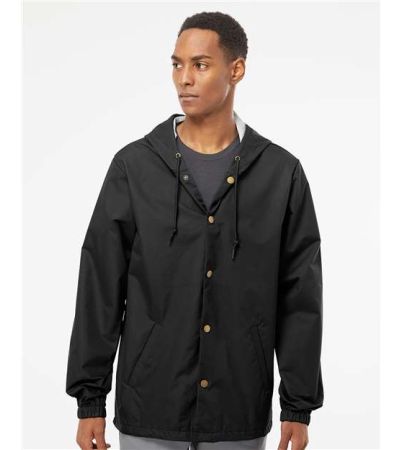 Independent Trading Co. Men's Water-Resistant Hooded Windbreaker EXP95NB