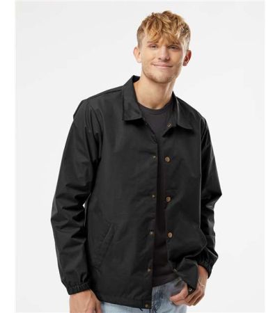 Independent Trading Co. Men's Water-Resistant Windbreaker Coach’s Jacket EXP99CNB