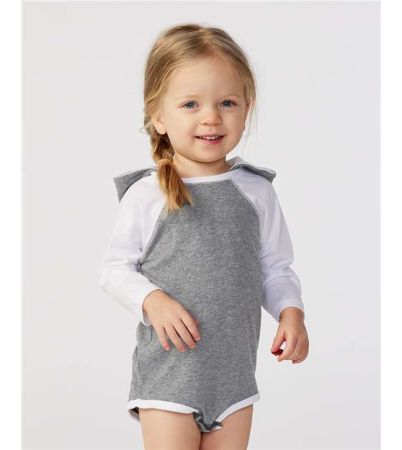 Rabbit Skins Infant Fine Jersey Character Hooded Long Sleeve Bodysuit with Ears 4418