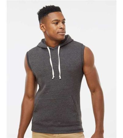 J. America Men's Triblend Sleeveless Hooded Sweatshirt 8877J