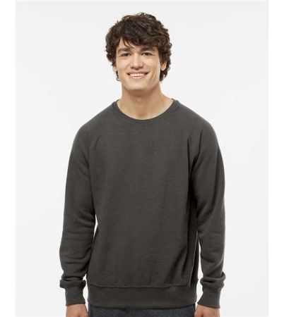 J. America Men's Ripple Fleece Raglan Crewneck Sweatshirt 8707A