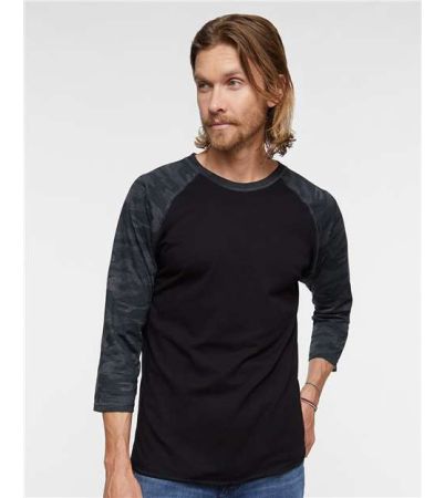 LAT Unisex Baseball Fine Jersey Three-Quarter Sleeve Tee 6930