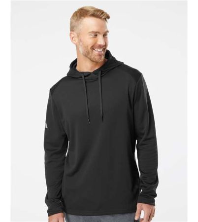 Adidas Men's Textured Mixed Media Midweight Hooded Sweatshirt A530