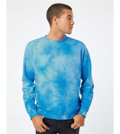 Independent Trading Co. Unisex Midweight Tie-Dyed Crewneck Sweatshirt PRM3500TD