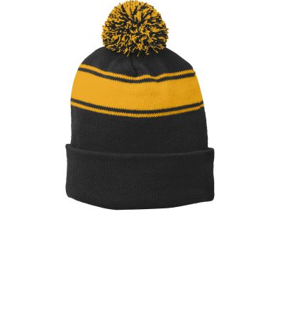 Sport-Tek ®  Stripe Pom Pom Beanie.  STC28
