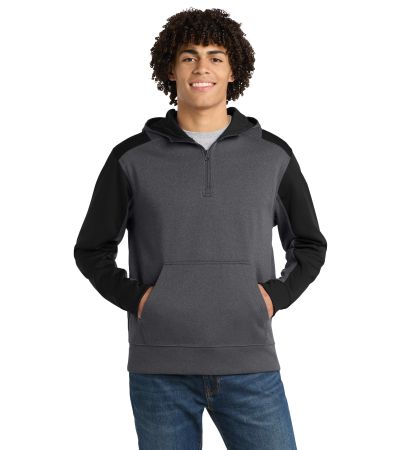 Sport-Tek ® Tech Fleece Colorblock 1/4-Zip Hooded Sweatshirt. ST249