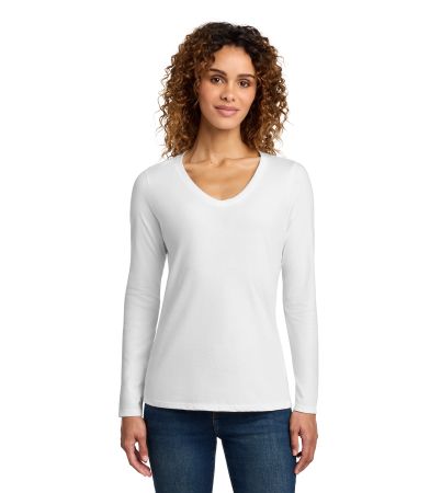 Port & Co  Women's Long Sleeve Fan Favorite V-Neck Tee. LPC450VLS