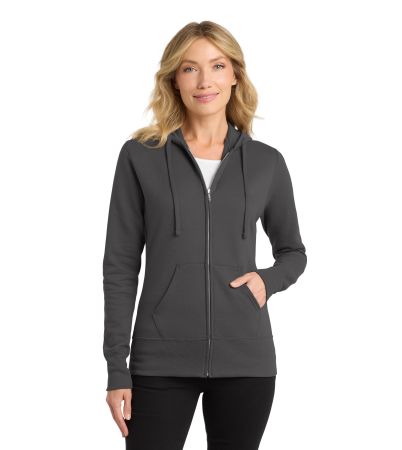 Port & Co  Women's Core Fleece Full-Zip Hooded Sweatshirt. LPC78ZH
