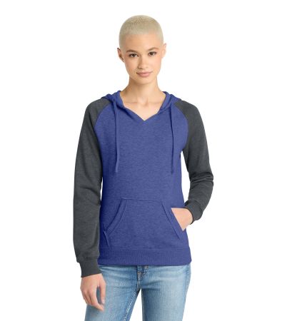 District ® Women's Lightweight Fleece Raglan Hoodie. DT296