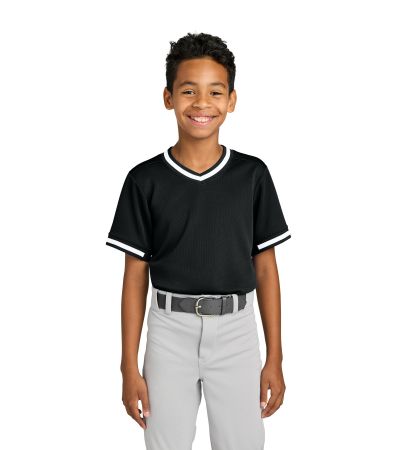 Sport-Tek ®  Youth Tough Mesh V-Neck Baseball Jersey YST221