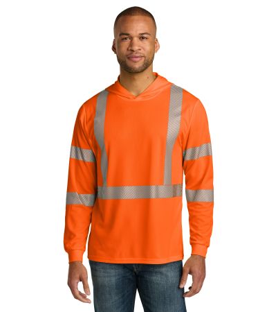 CornerStone ® ANSI 107 Class 3 Long Sleeve Segmented Tape Hooded Tee CS208