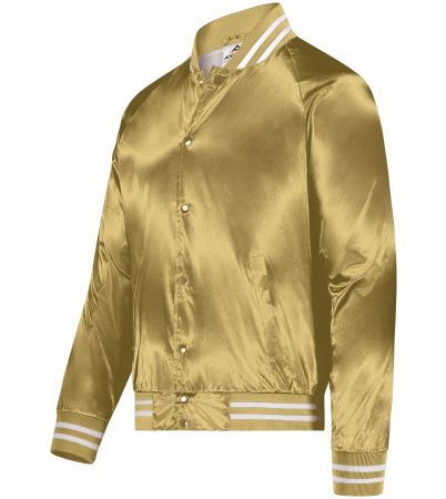 Augusta Sportswear Satin Baseball Jacket/Striped Trim 3610