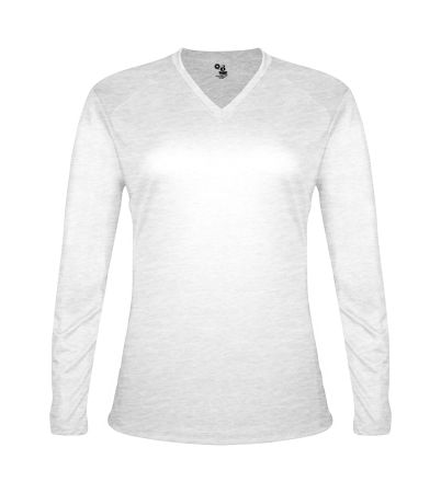 Badger Sport TRI-BLEND LADIES' V-NECK L/S T 496400