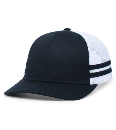Pacific Headwear Low-Profile Stripe Trucker Cap P115