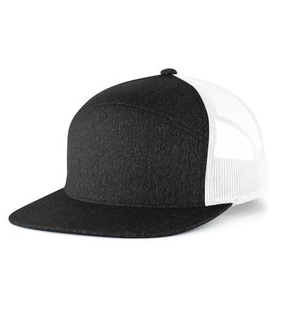 Pacific Headwear Heather 6-Panel Arch Trucker Snapback Cap P710