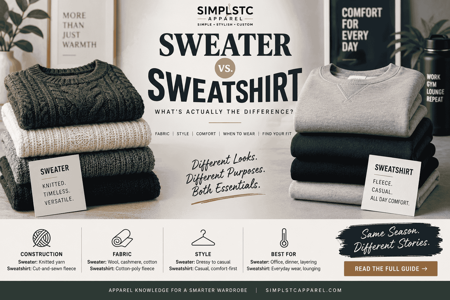 sweatshirt vs sweater